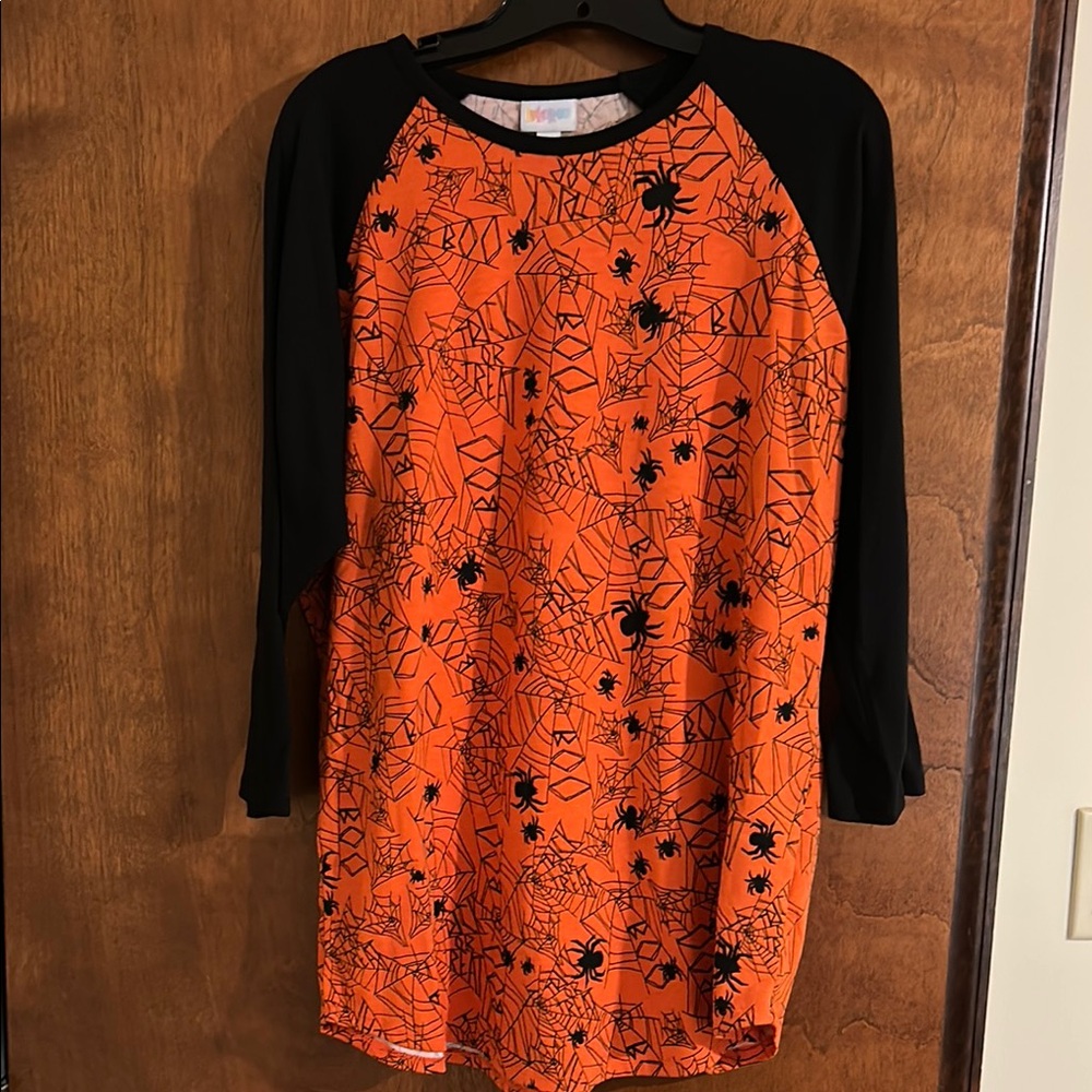 LuLaRoe Orange and Black Long Sleeve Tee